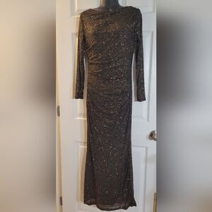 Long Formal Dress gold shimmer